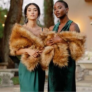 Revelry Faux Fur Shrug Chestnut